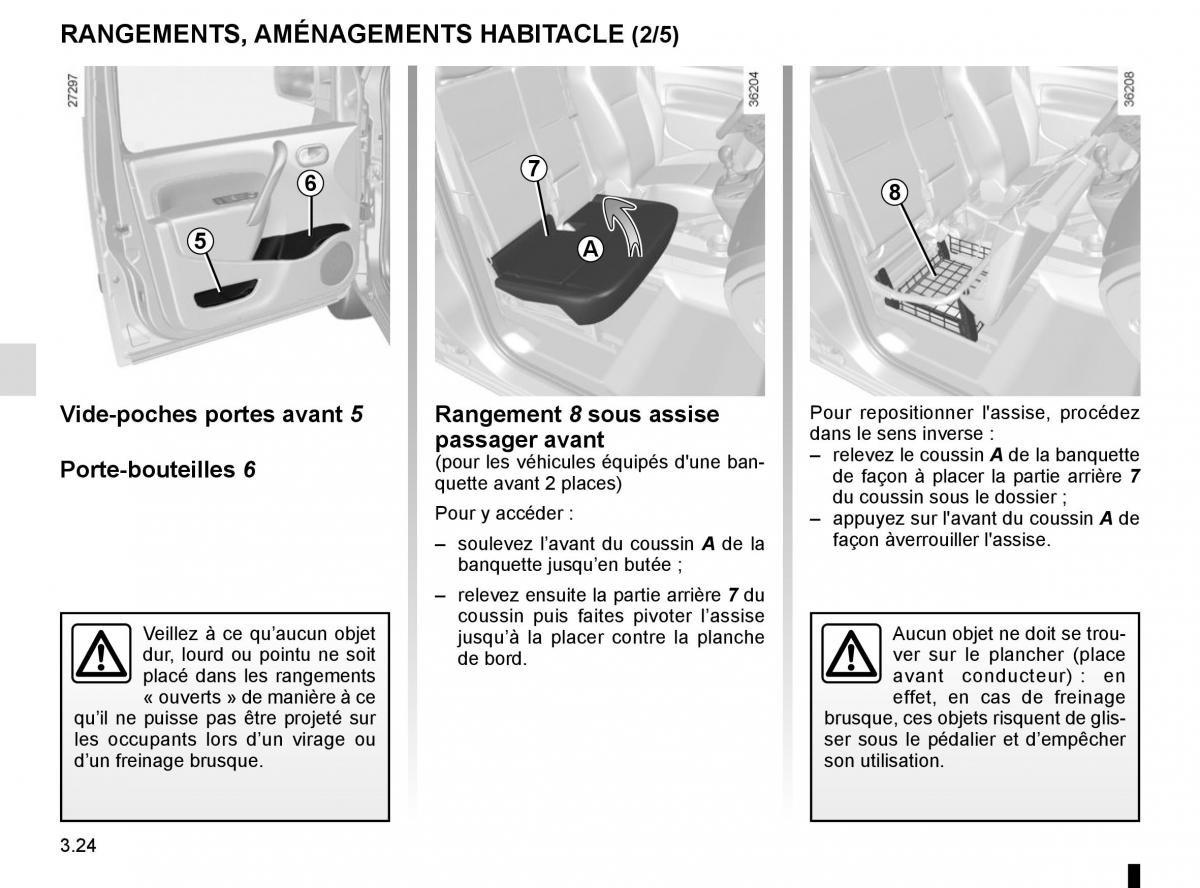 Renault Kangoo II 2 manuel du proprietaire / page 156