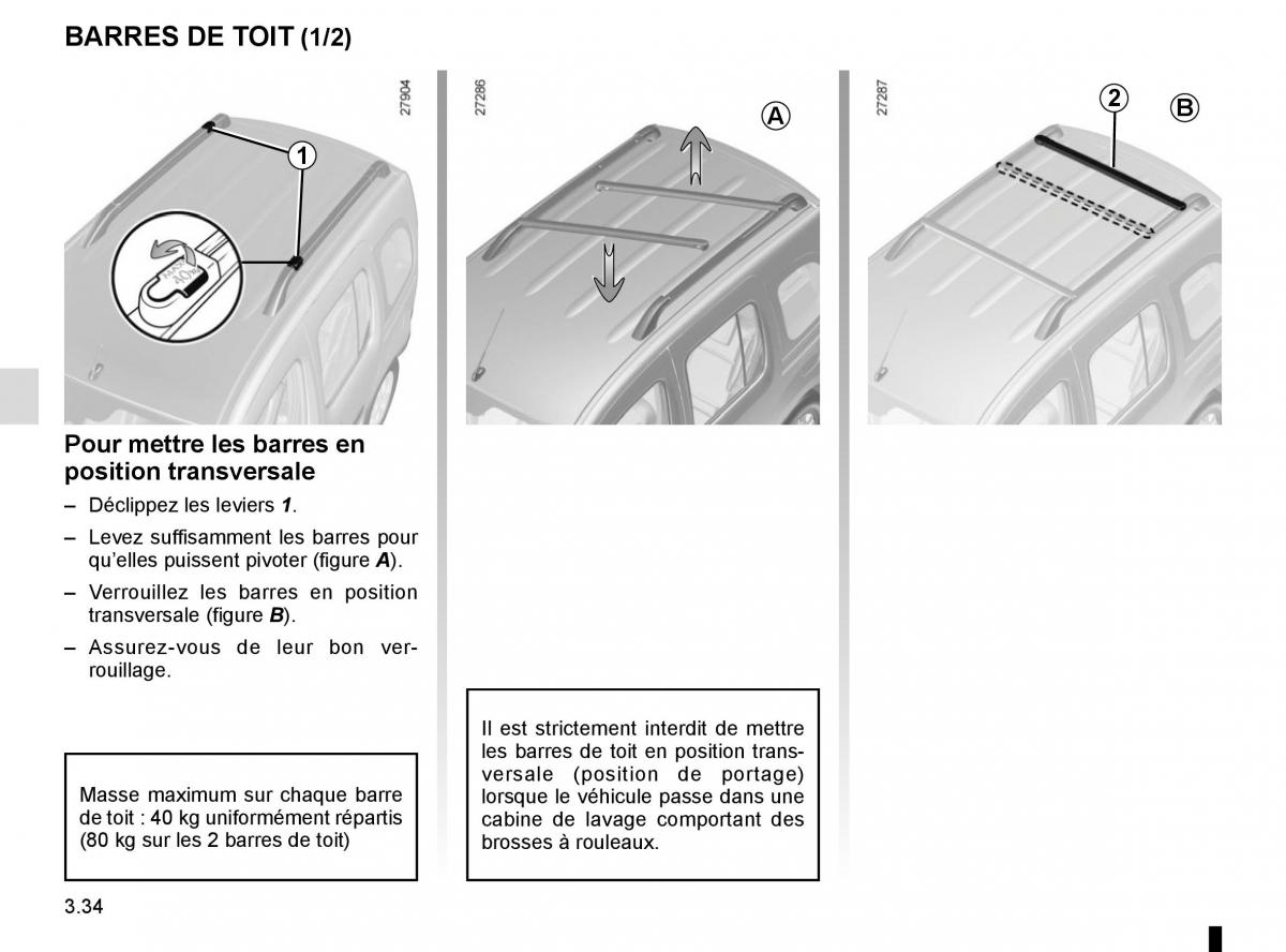 Renault Kangoo II 2 manuel du proprietaire / page 166