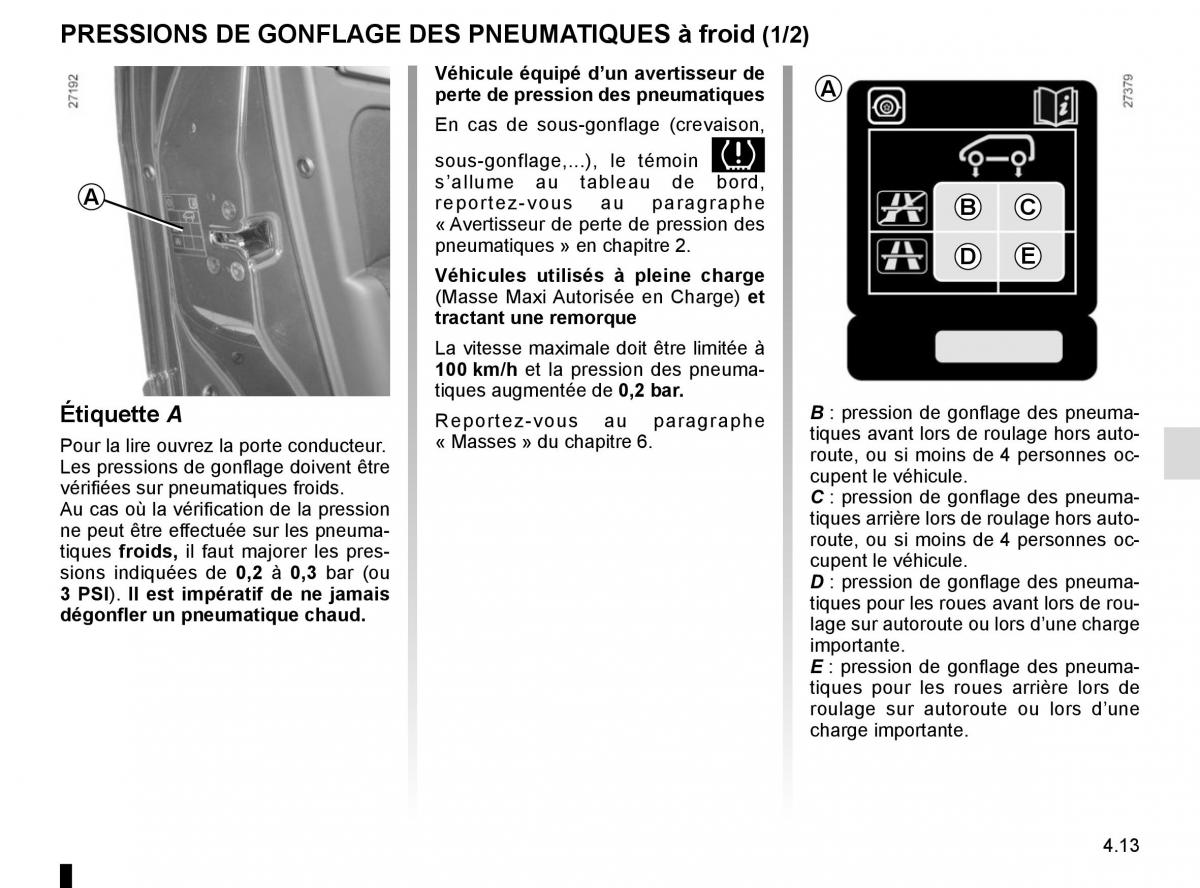 Renault Kangoo II 2 manuel du proprietaire / page 181