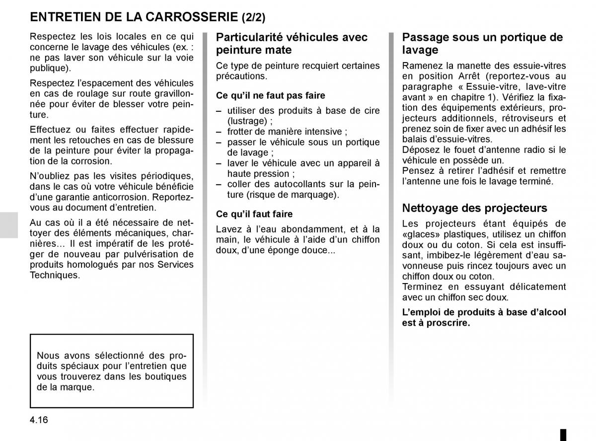 Renault Kangoo II 2 manuel du proprietaire / page 184