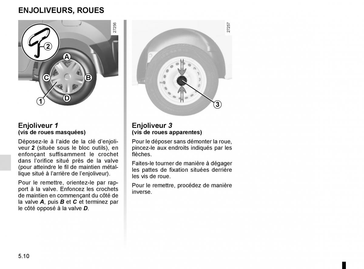 Renault Kangoo II 2 manuel du proprietaire / page 196