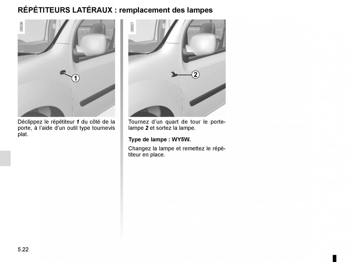 Renault Kangoo II 2 manuel du proprietaire / page 208