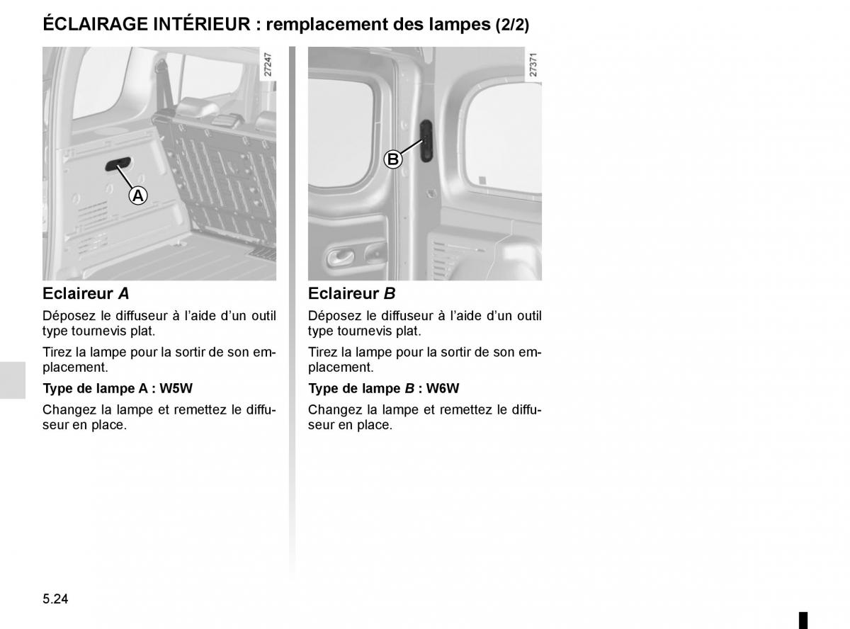 Renault Kangoo II 2 manuel du proprietaire / page 210