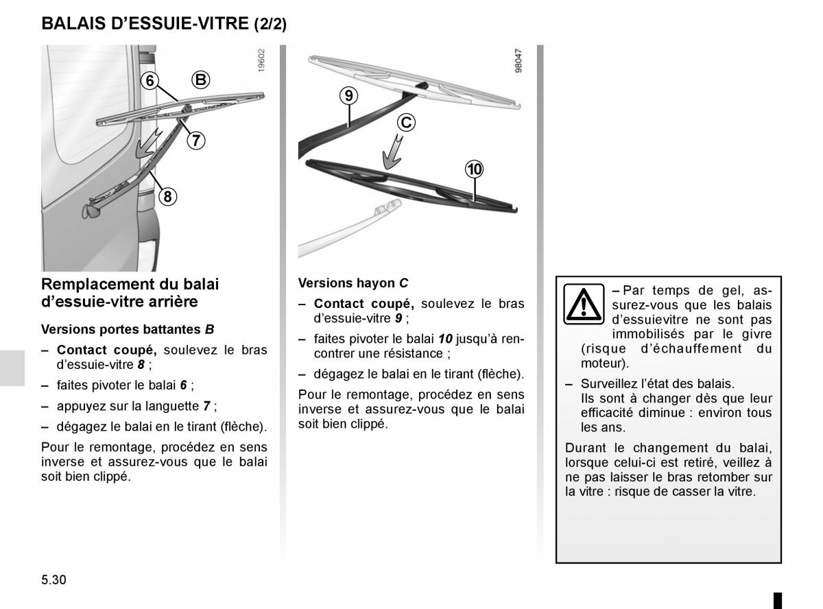 Renault Kangoo II 2 manuel du proprietaire / page 216