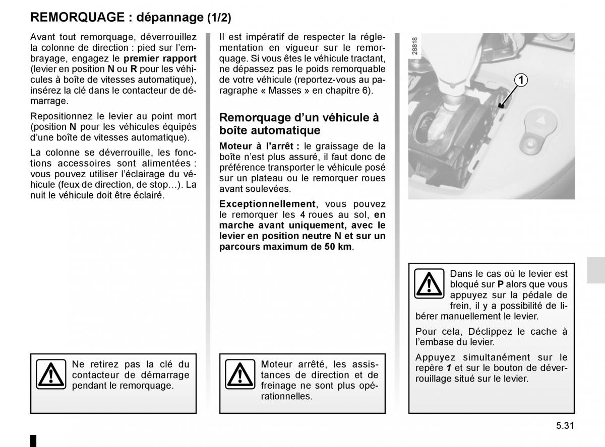 Renault Kangoo II 2 manuel du proprietaire / page 217