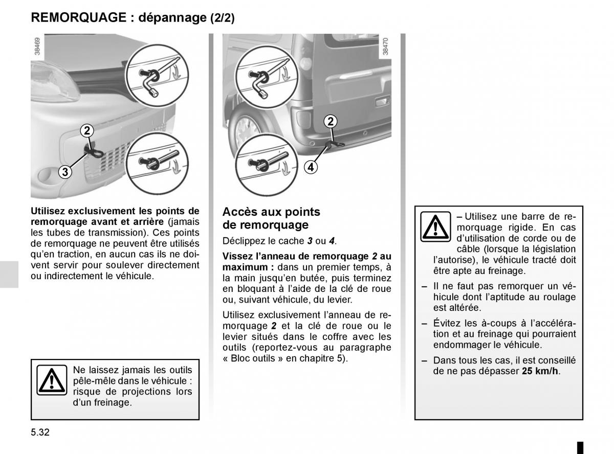 Renault Kangoo II 2 manuel du proprietaire / page 218