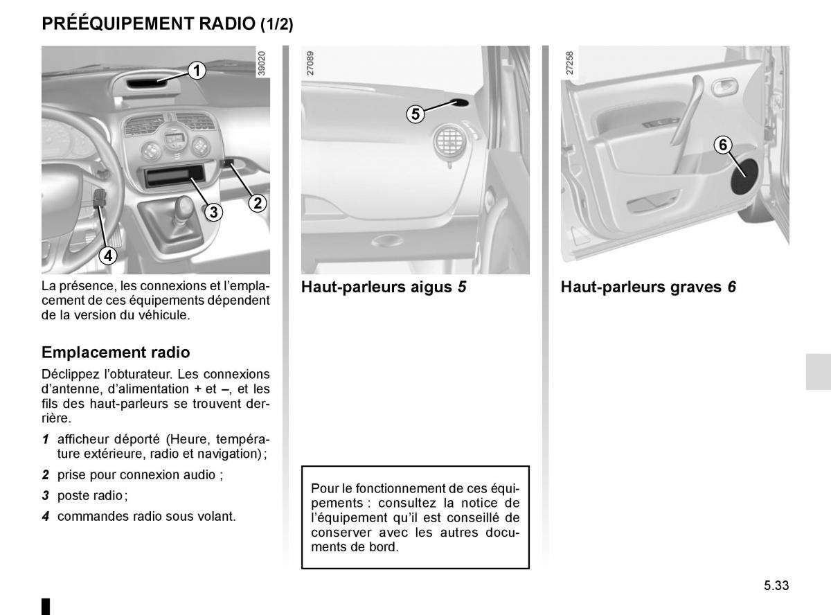 Renault Kangoo II 2 manuel du proprietaire / page 219