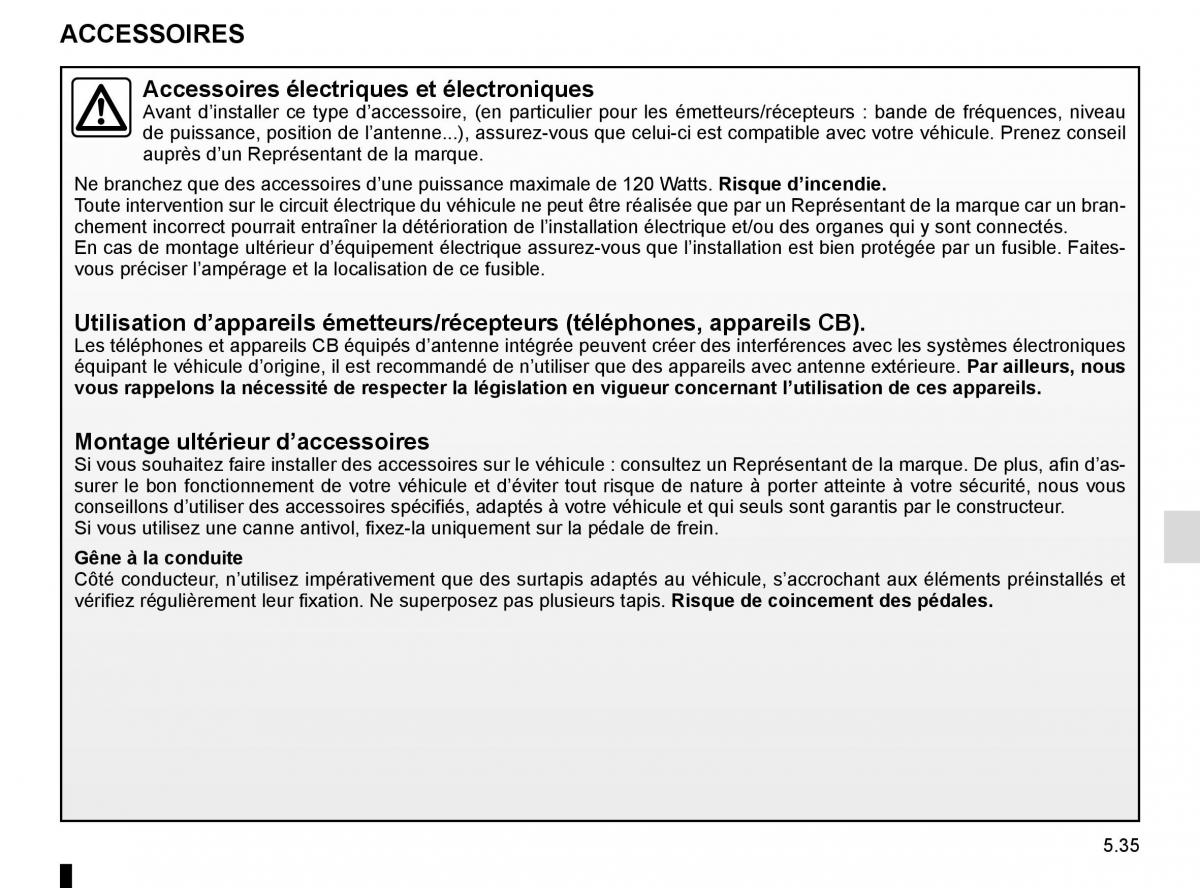 Renault Kangoo II 2 manuel du proprietaire / page 221