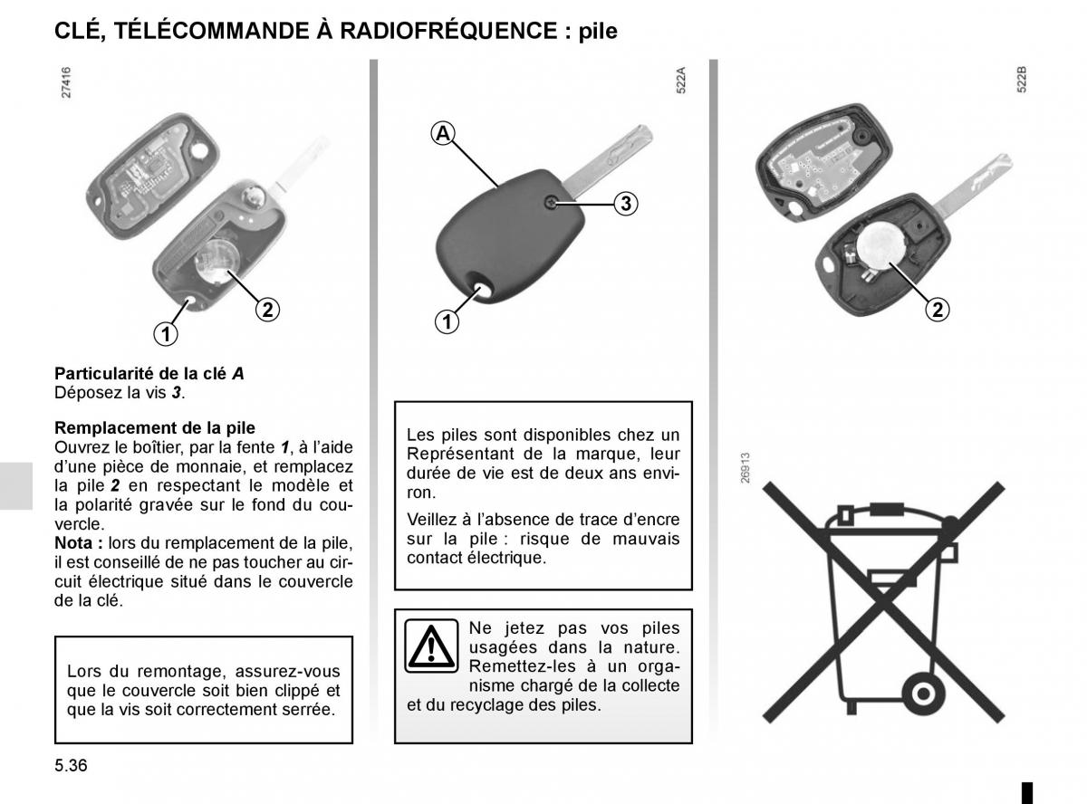 Renault Kangoo II 2 manuel du proprietaire / page 222