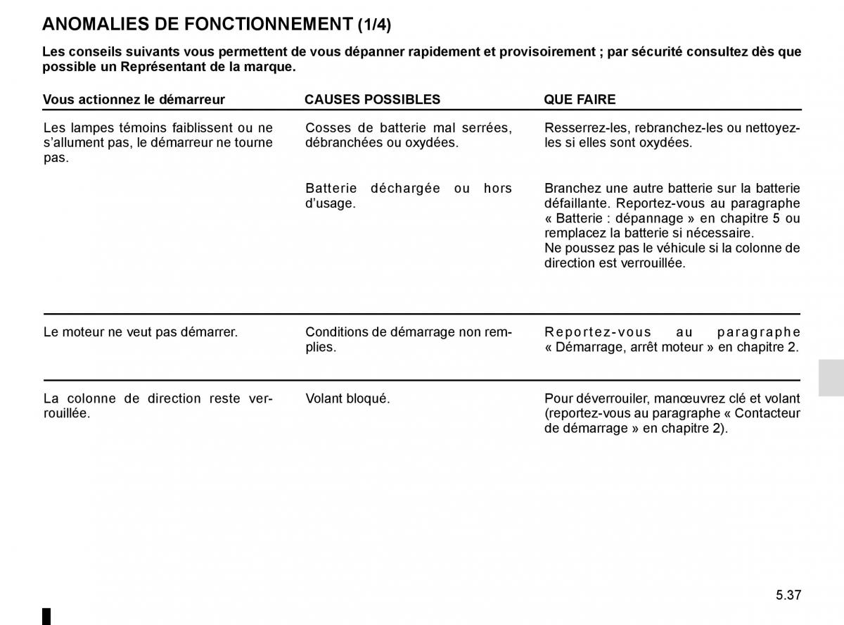 Renault Kangoo II 2 manuel du proprietaire / page 223