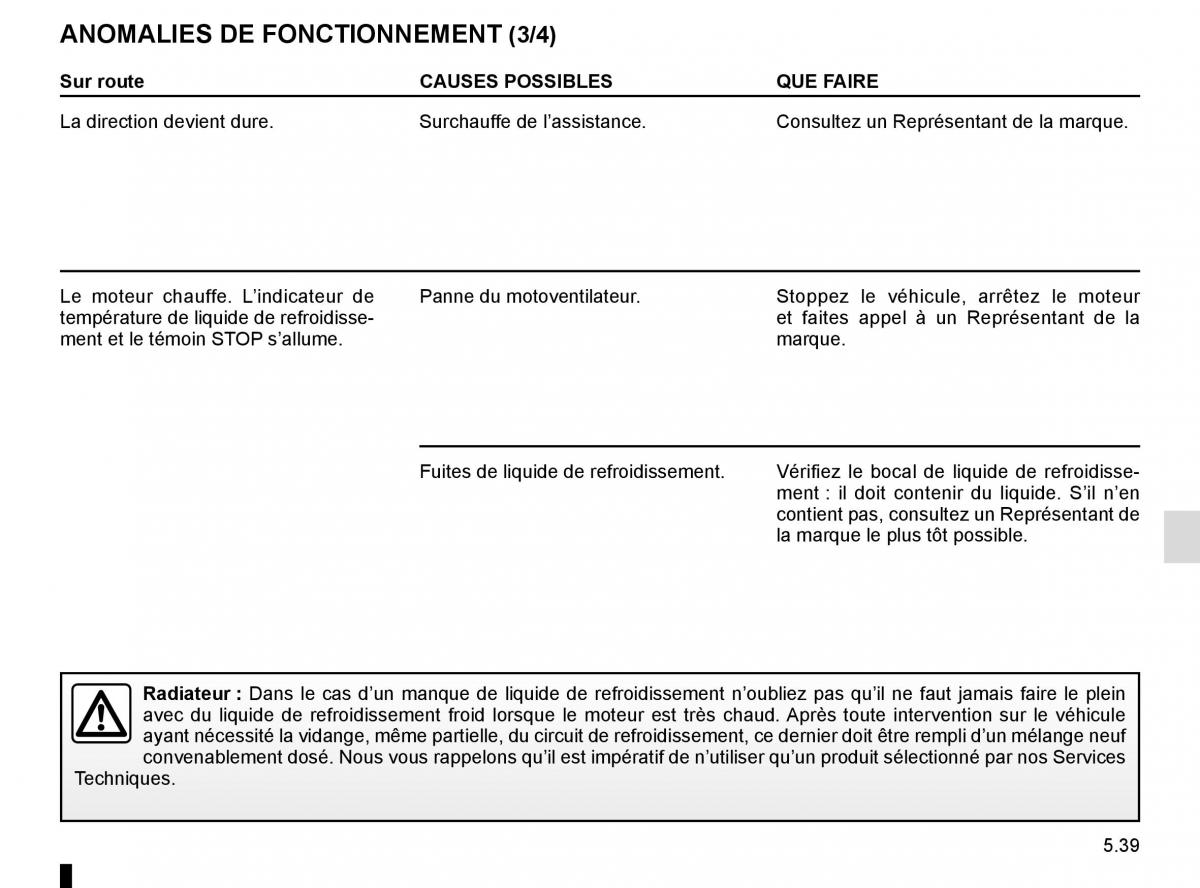 Renault Kangoo II 2 manuel du proprietaire / page 225