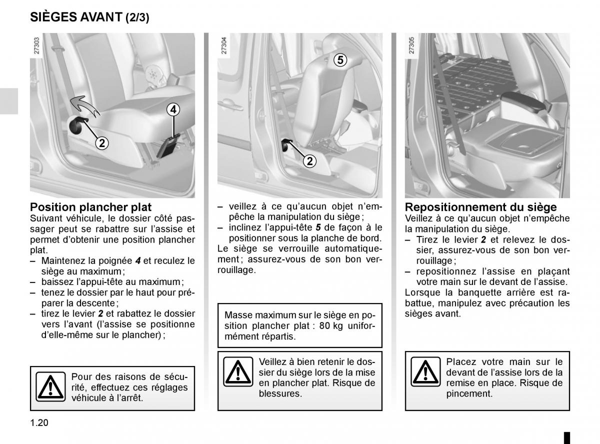 Renault Kangoo II 2 manuel du proprietaire / page 26