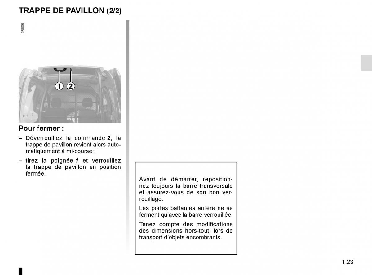 Renault Kangoo II 2 manuel du proprietaire / page 29