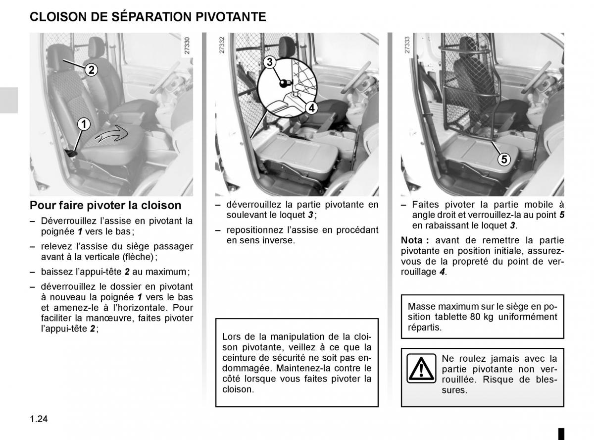 Renault Kangoo II 2 manuel du proprietaire / page 30