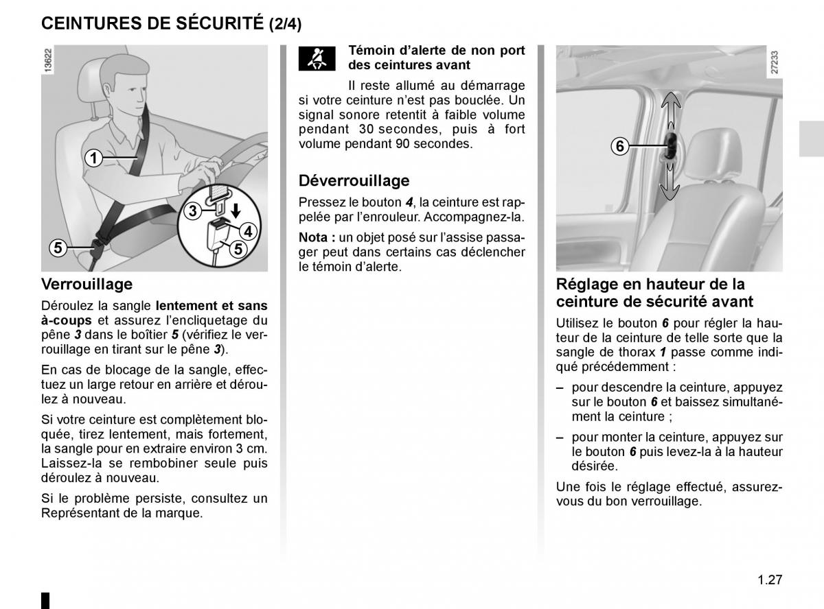 Renault Kangoo II 2 manuel du proprietaire / page 33