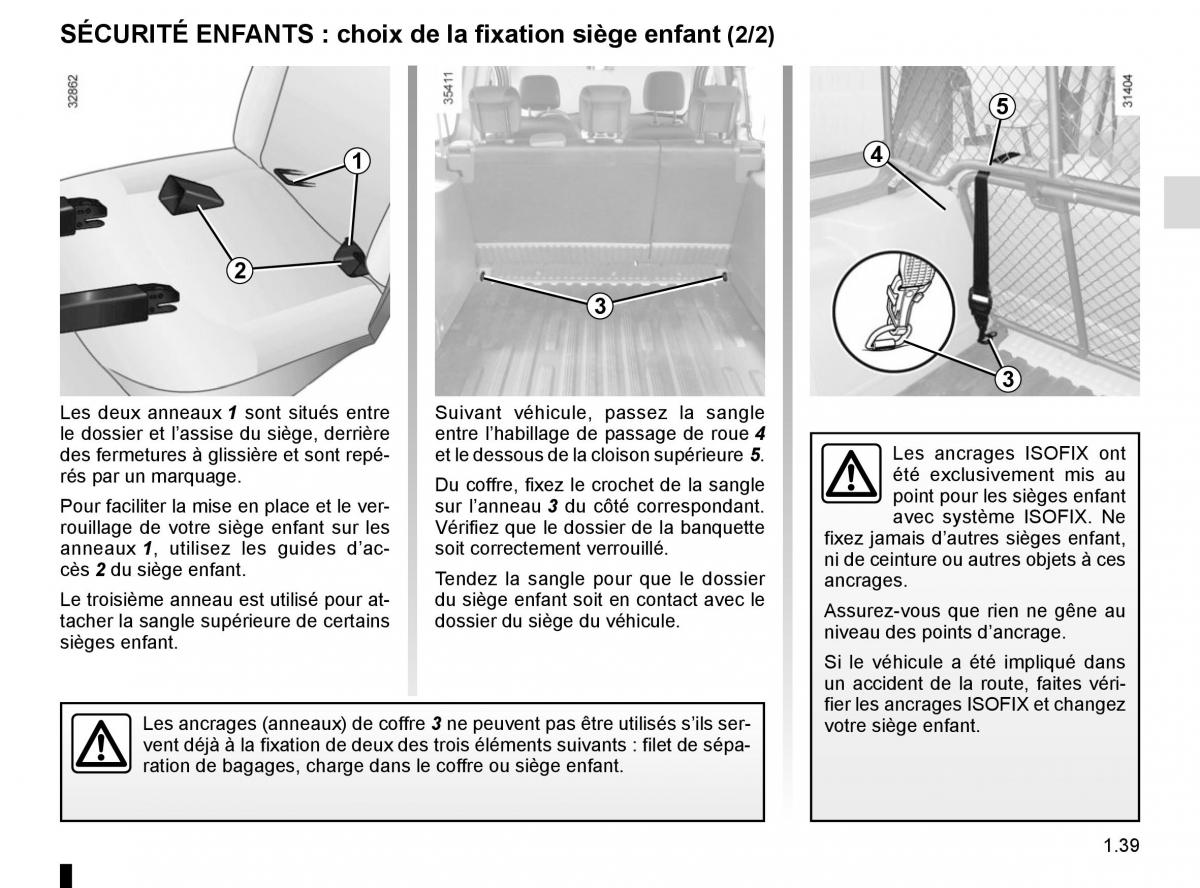 Renault Kangoo II 2 manuel du proprietaire / page 45