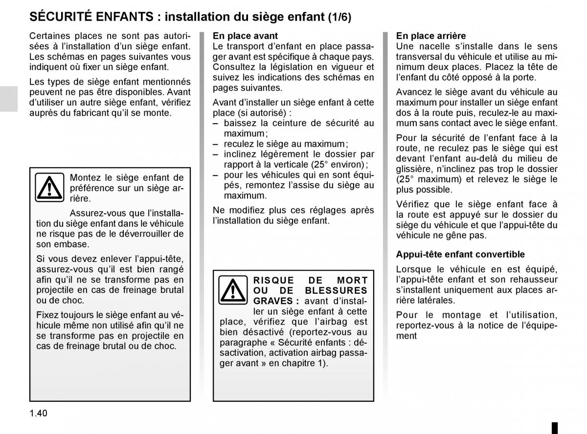 Renault Kangoo II 2 manuel du proprietaire / page 46