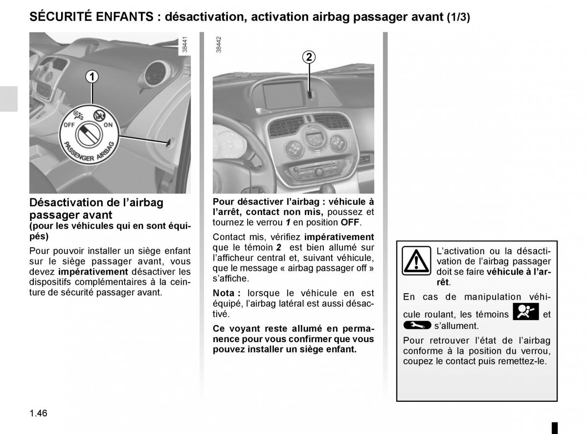 Renault Kangoo II 2 manuel du proprietaire / page 52