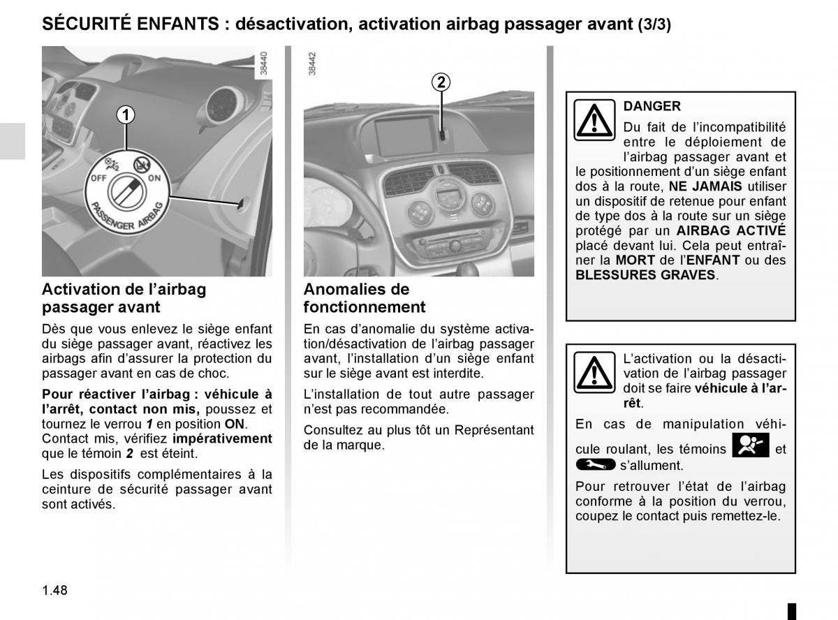 Renault Kangoo II 2 manuel du proprietaire / page 54