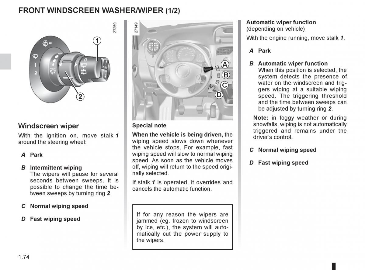 Renault Kangoo II 2 owners manual / page 80