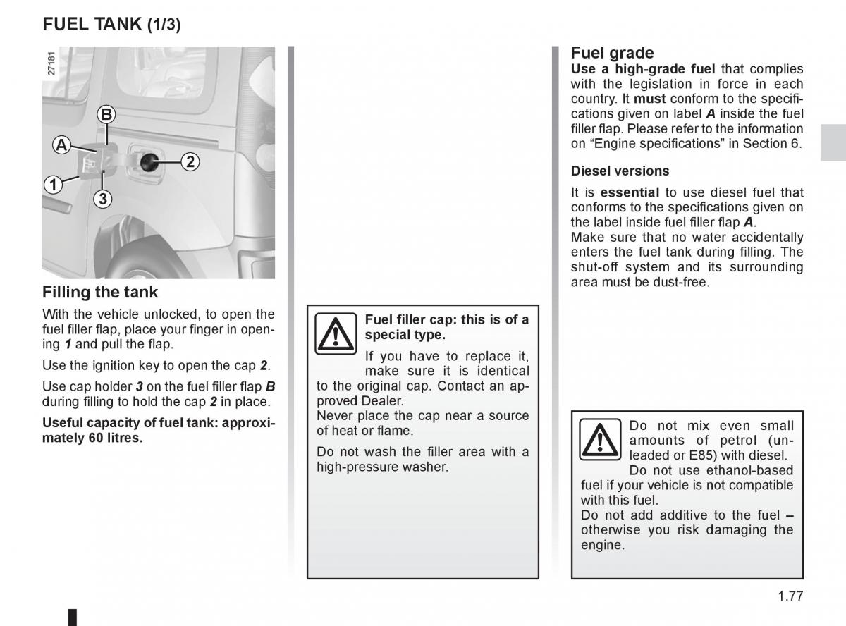 Renault Kangoo II 2 owners manual / page 83