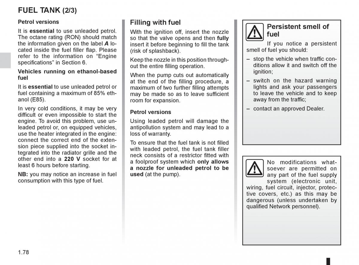 Renault Kangoo II 2 owners manual / page 84