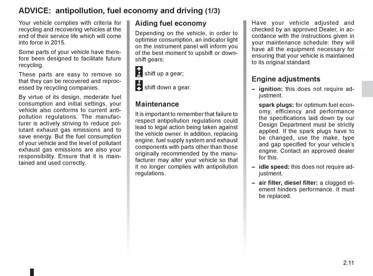 Renault Kangoo II 2 owners manual / page 97