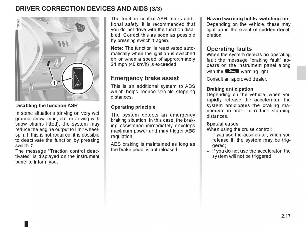 Renault Kangoo II 2 owners manual / page 103