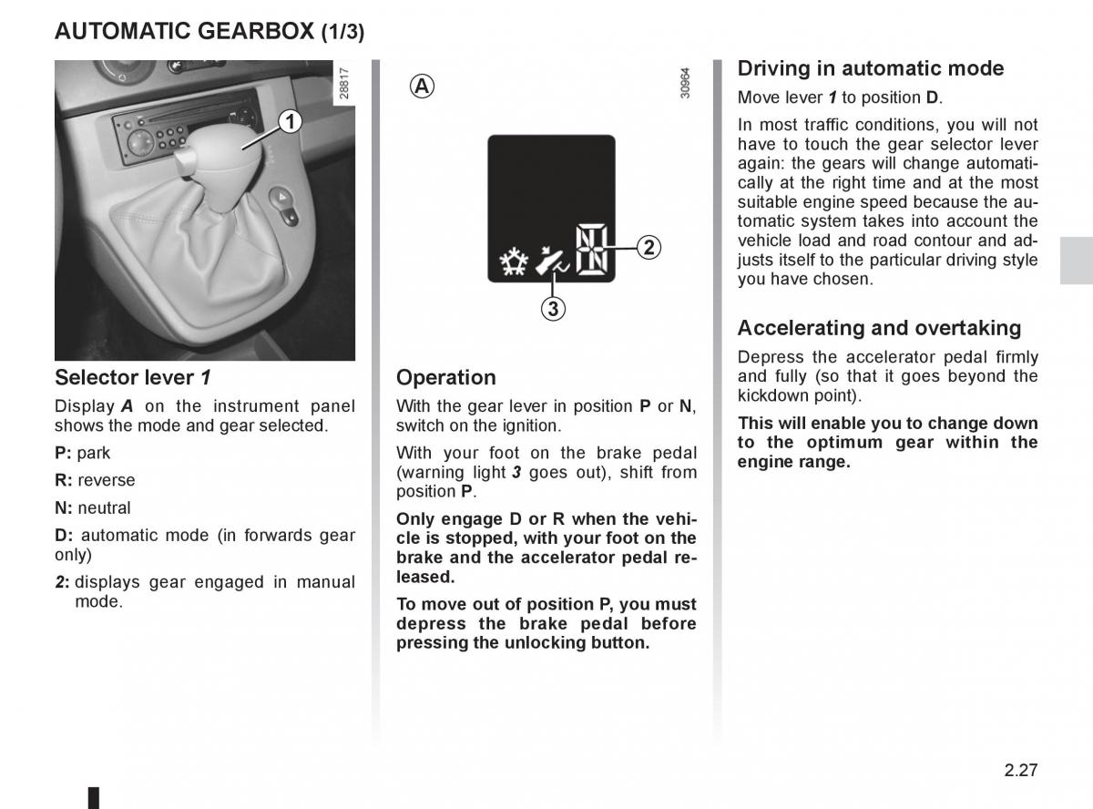 Renault Kangoo II 2 owners manual / page 113