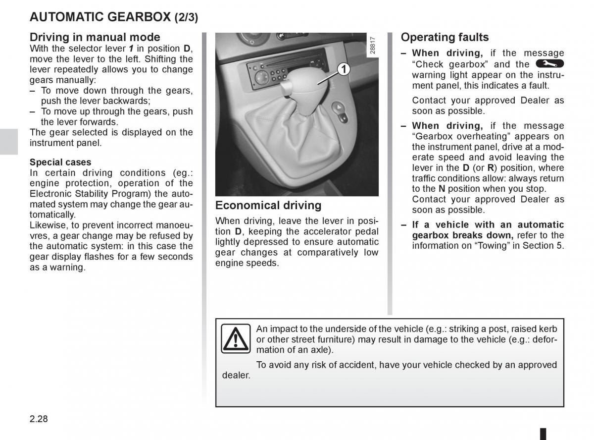 Renault Kangoo II 2 owners manual / page 114