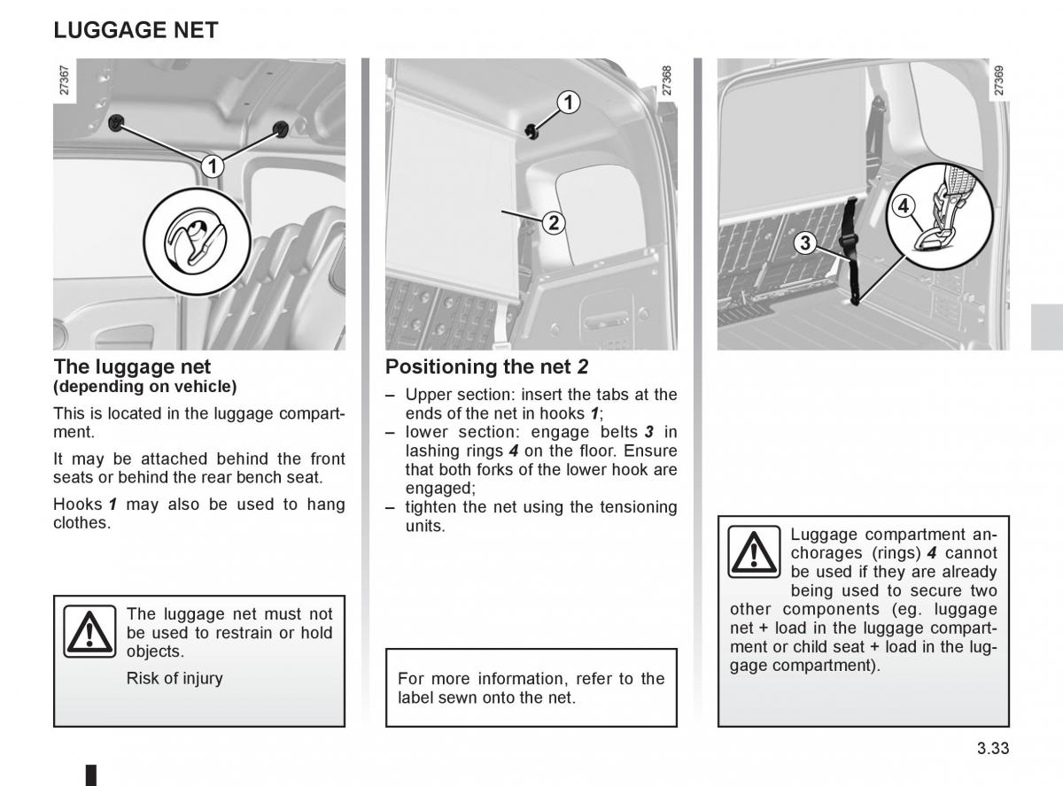 Renault Kangoo II 2 owners manual / page 149