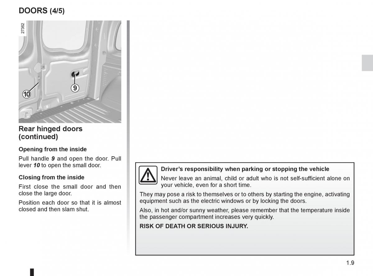 Renault Kangoo II 2 owners manual / page 15