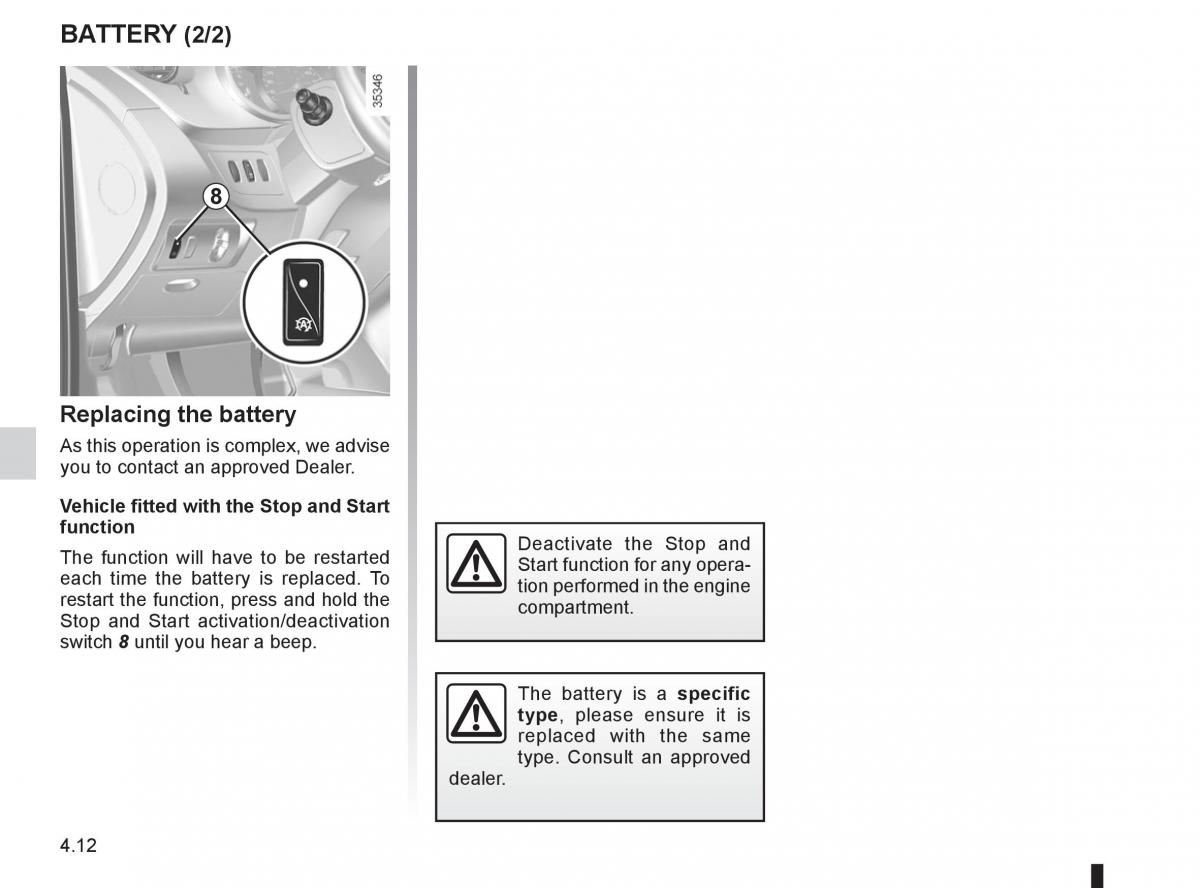 Renault Kangoo II 2 owners manual / page 164