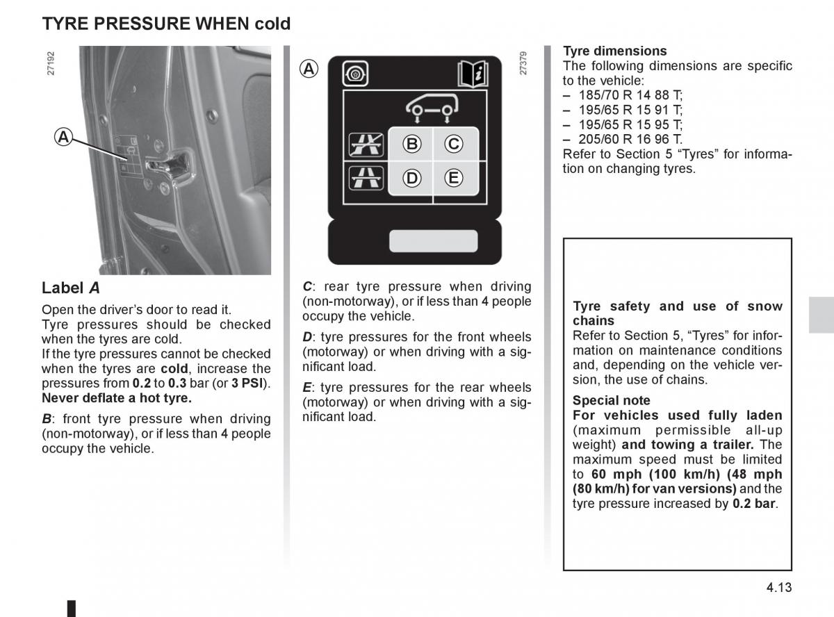 Renault Kangoo II 2 owners manual / page 165