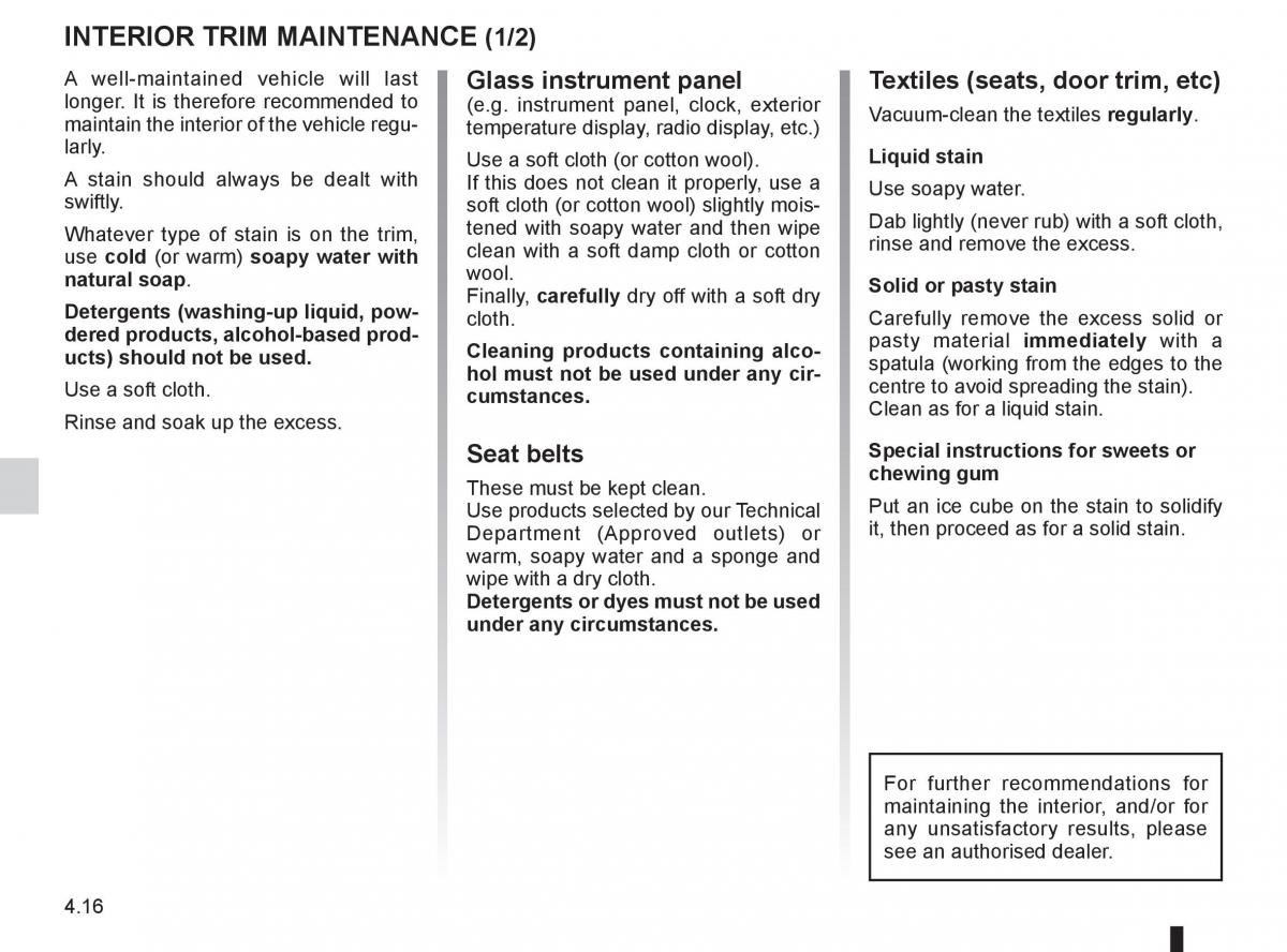 Renault Kangoo II 2 owners manual / page 168