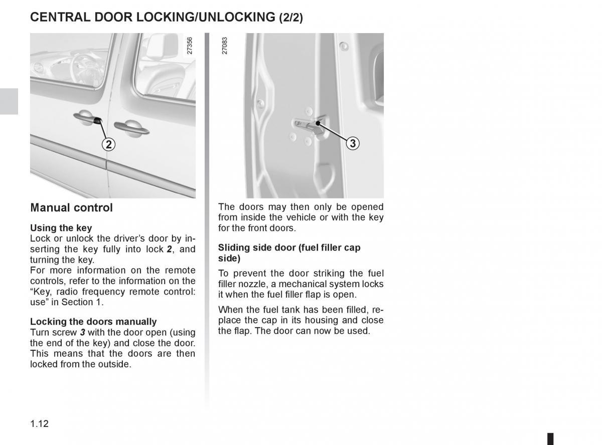 Renault Kangoo II 2 owners manual / page 18