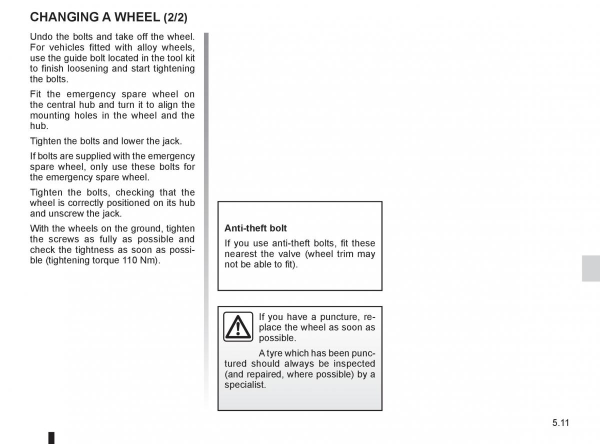 Renault Kangoo II 2 owners manual / page 181