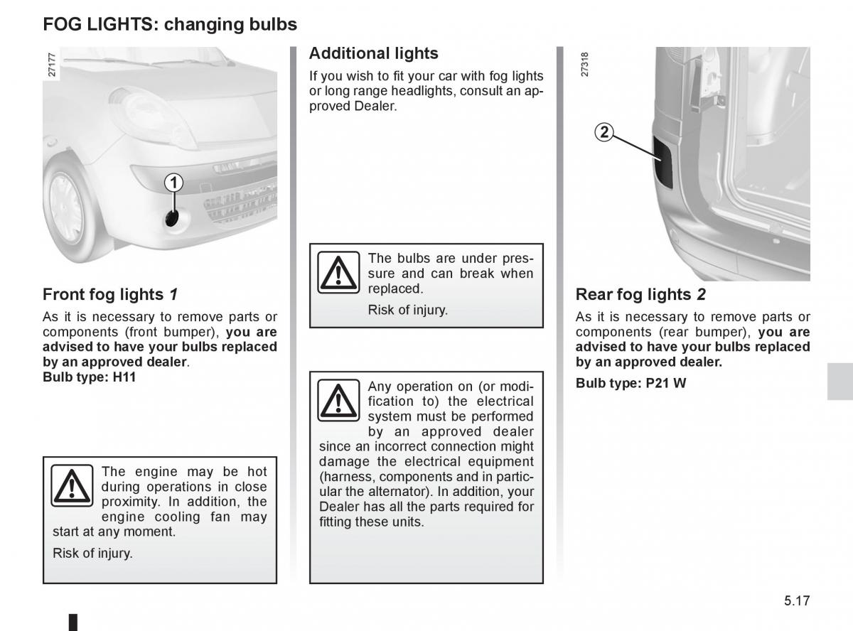 Renault Kangoo II 2 owners manual / page 187