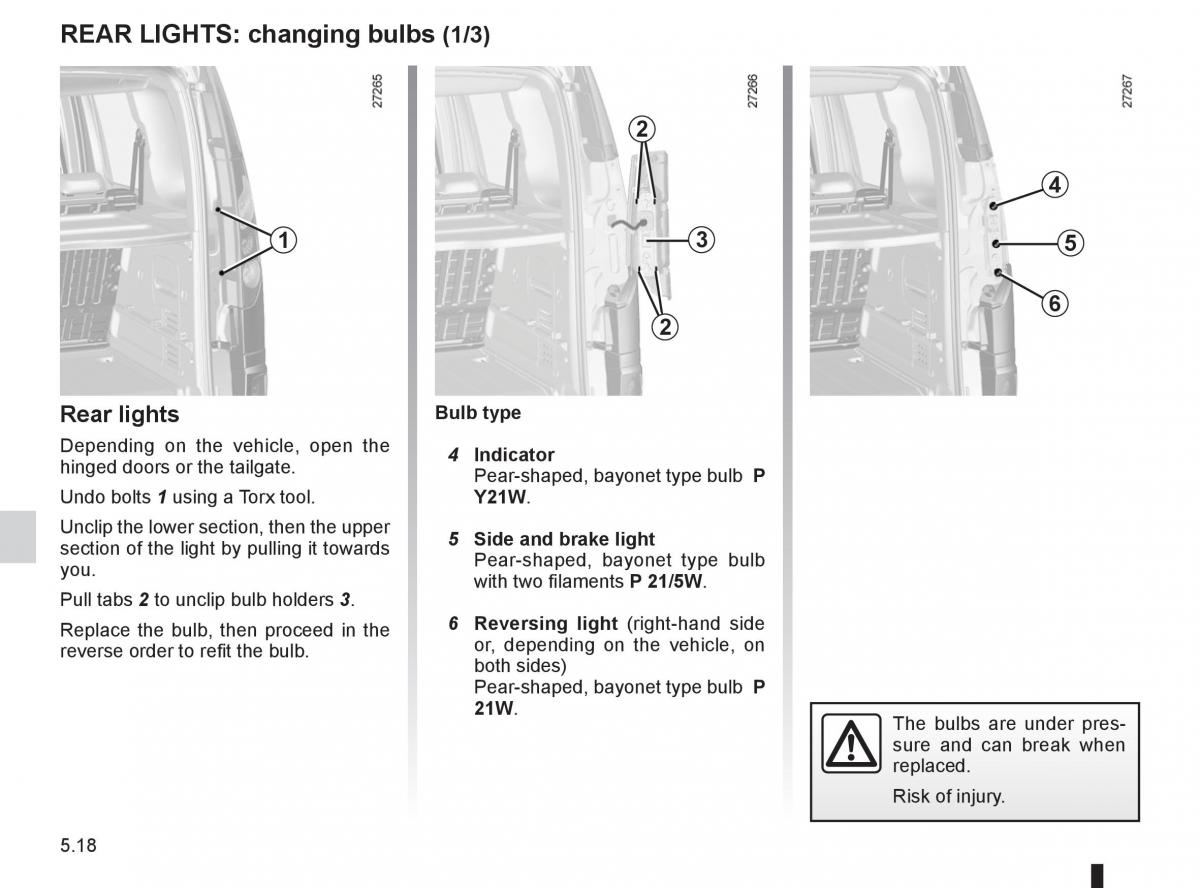 Renault Kangoo II 2 owners manual / page 188