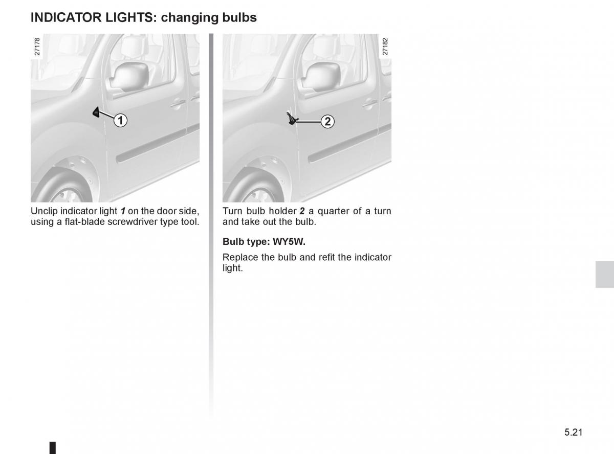 Renault Kangoo II 2 owners manual / page 191