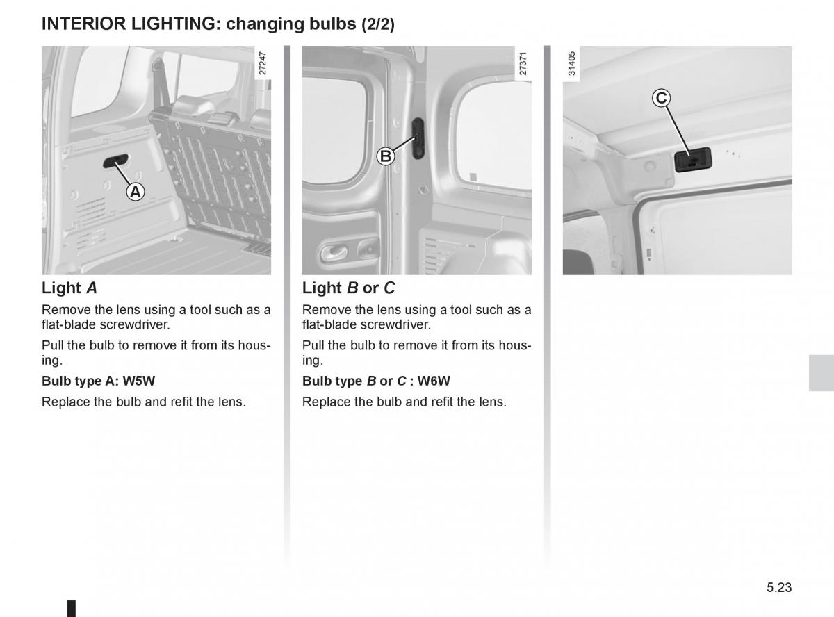 Renault Kangoo II 2 owners manual / page 193