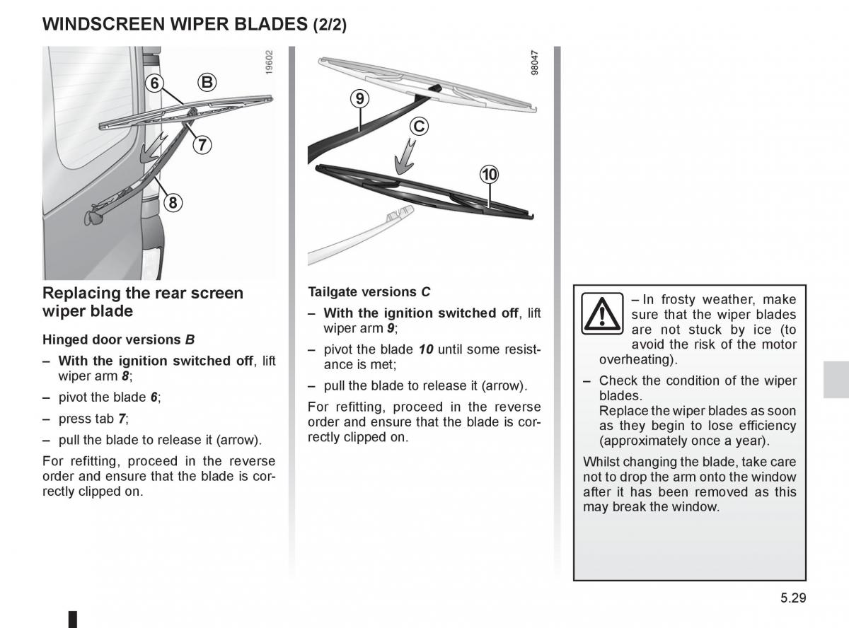 Renault Kangoo II 2 owners manual / page 199