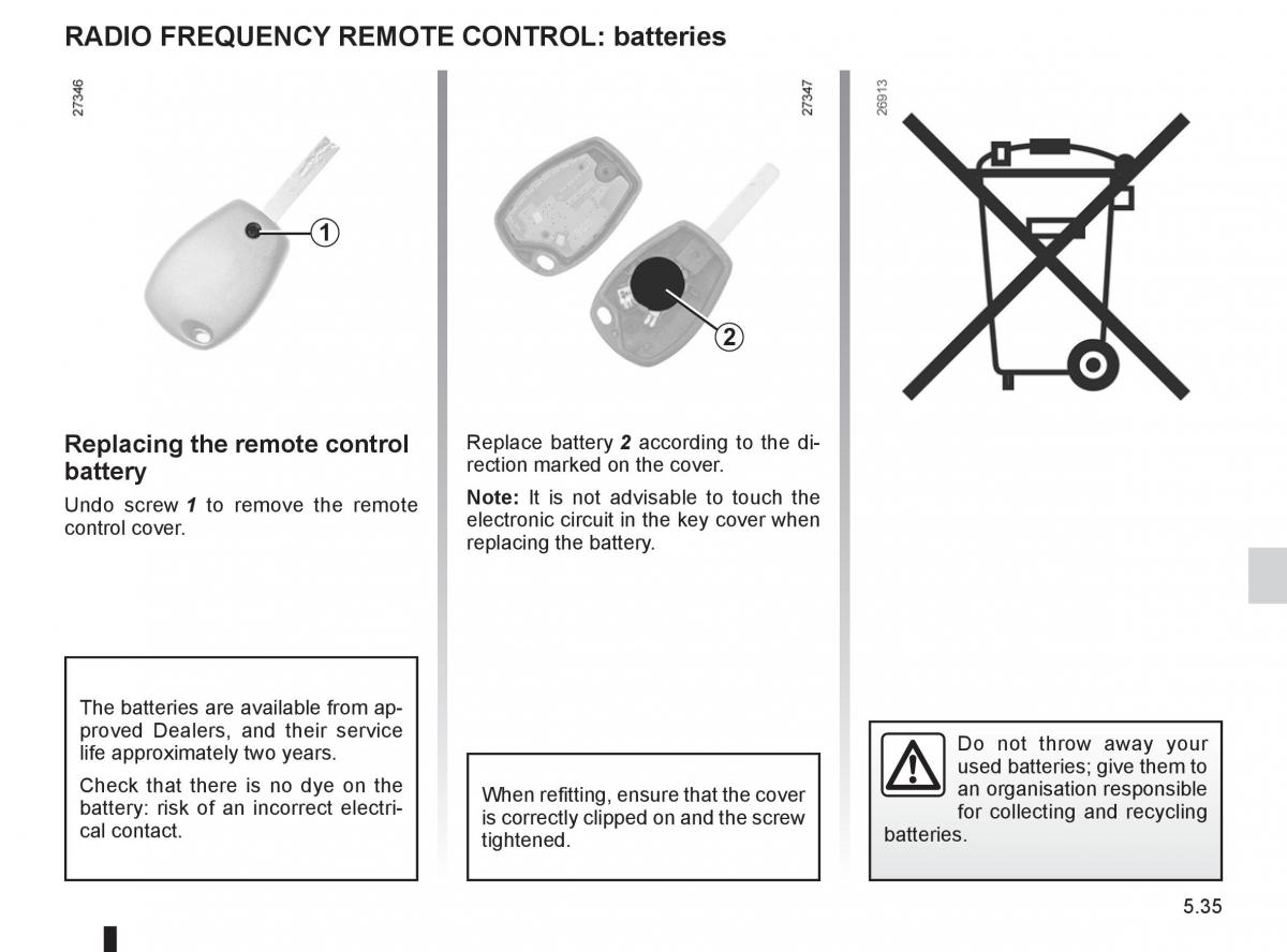 Renault Kangoo II 2 owners manual / page 205