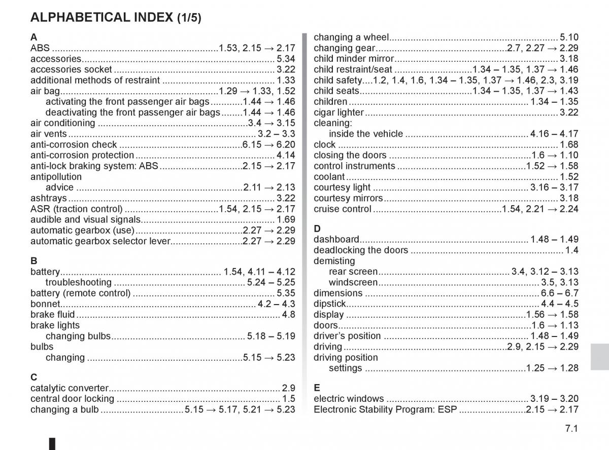 Renault Kangoo II 2 owners manual / page 231