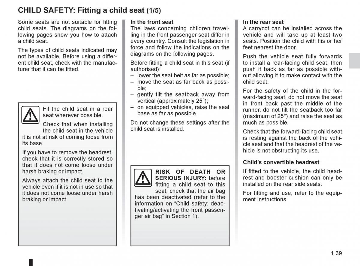 Renault Kangoo II 2 owners manual / page 45