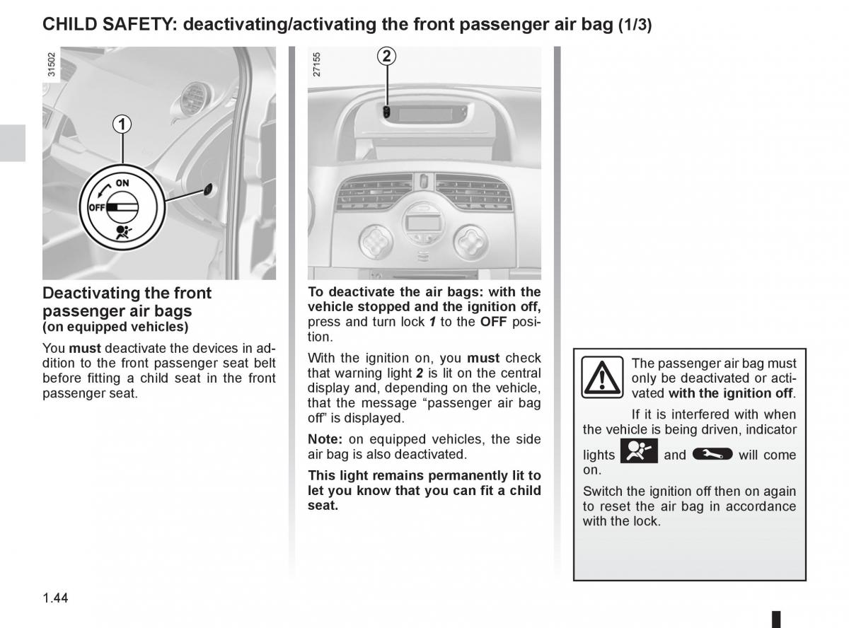 Renault Kangoo II 2 owners manual / page 50