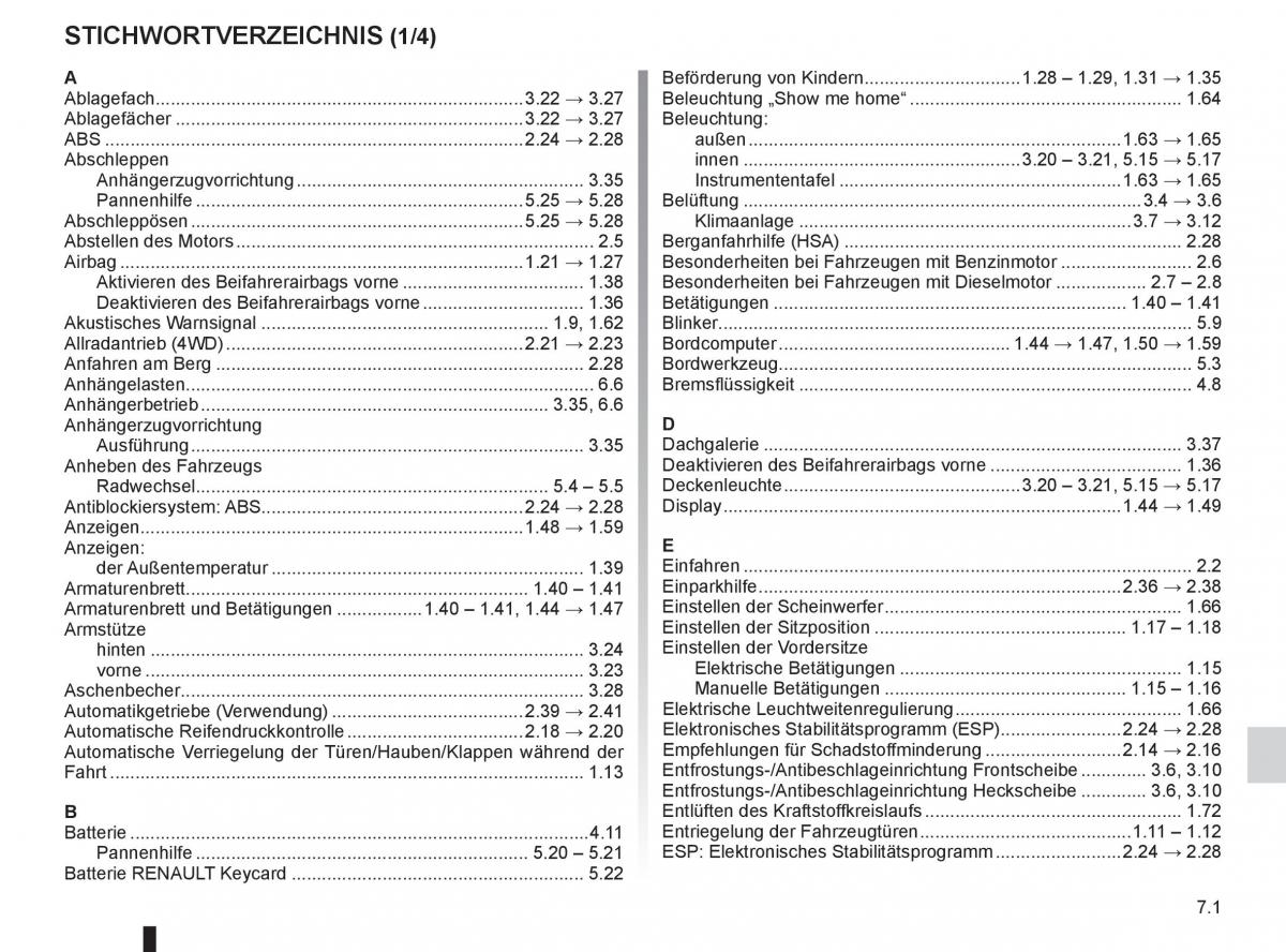 Renault Koleos Handbuch / page 227