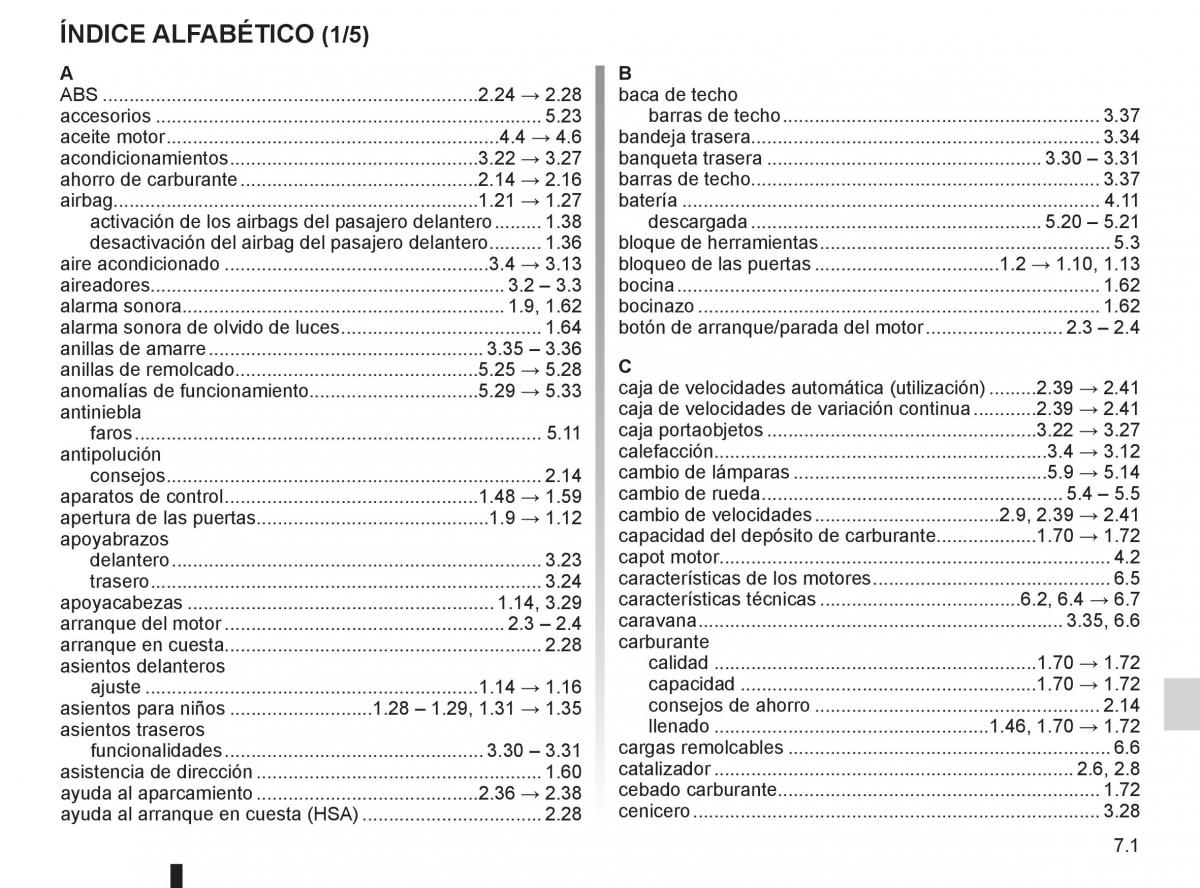 Renault Koleos manual del propietario / page 227