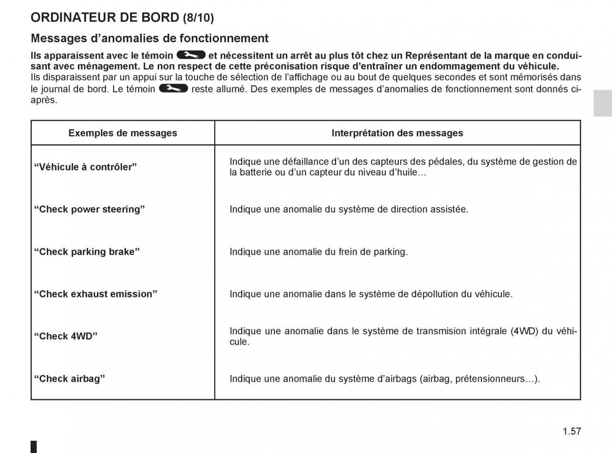 Renault Koleos manuel du proprietaire / page 63