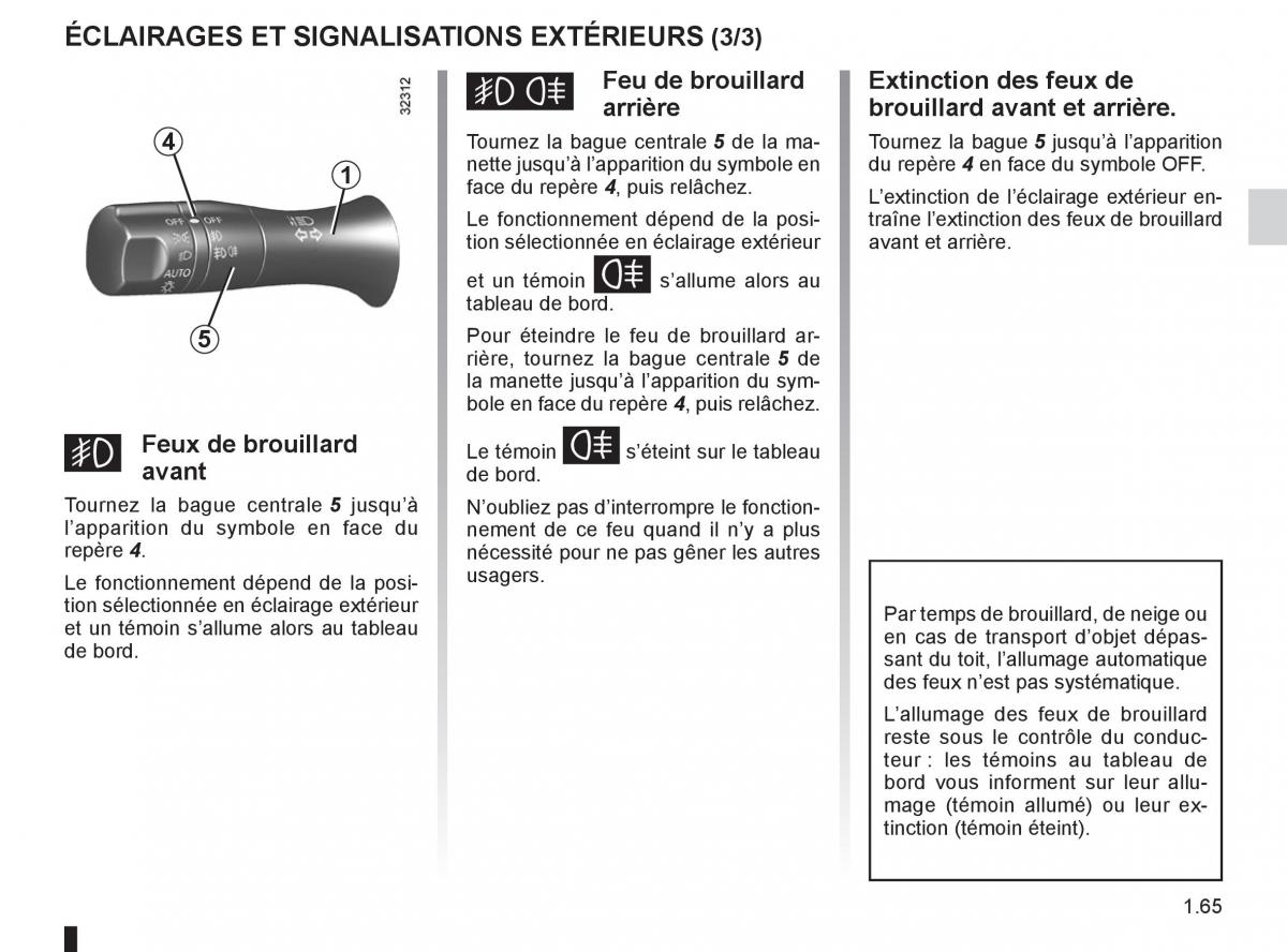 Renault Koleos manuel du proprietaire / page 71